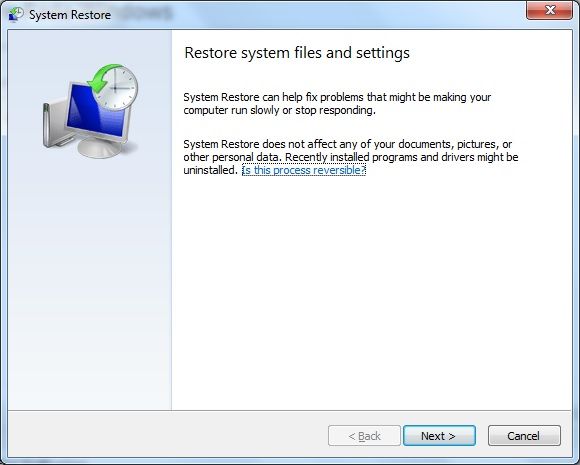 system restore