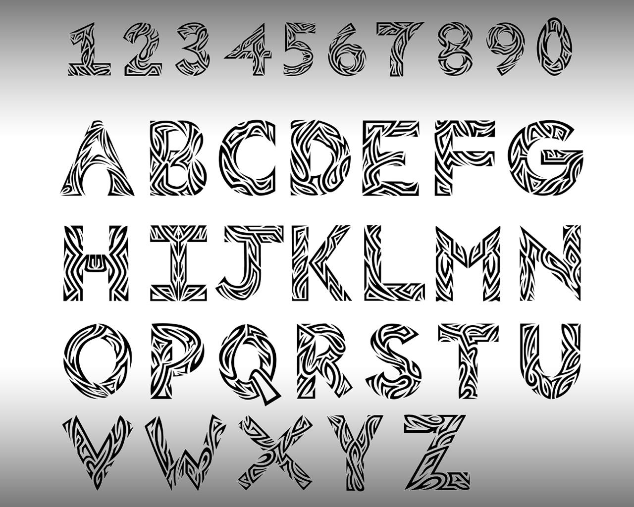 Custom Tribal Alphabet Font Photo by CColletti2008 ...