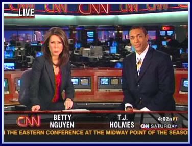 Betty Nguyen and TJ Holmes of CNN Weekend