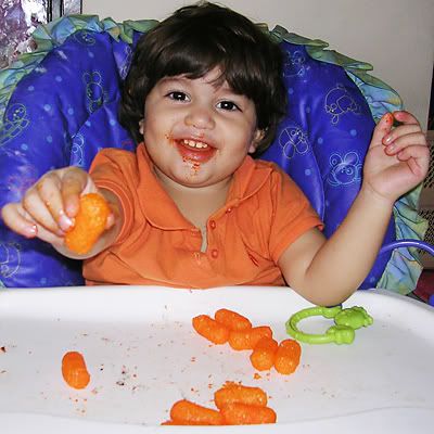 Camila eating palito de queso