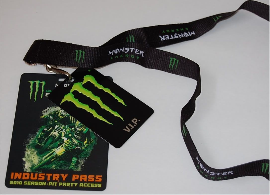 Monster Energy SUPERCROSS Metal VIP 2010 INDUSTRY PASS & LANYARD *BONUS