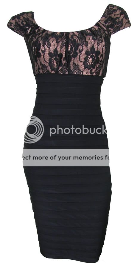 Black Lace Contour Pencil Cocktail Dress Ava Size 8 New  