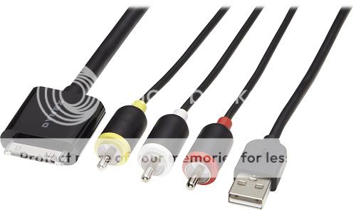 Dynex 6 Composite A/V Cable w/ USB for Apple iPod iPhone and iPad DX 